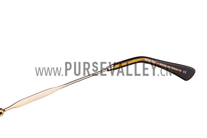 Miu Miu Rounded Cut Off Cat-Eye Orange Sunglasses 308042