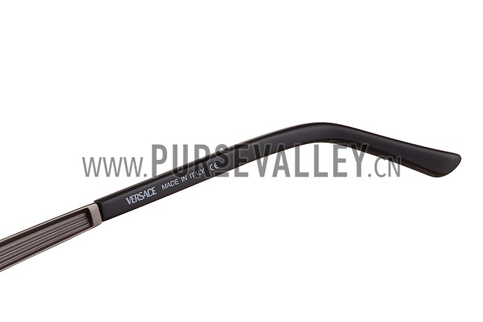 Versace Medusa Chrome Frame Grey Lenses Sunglasses 308182