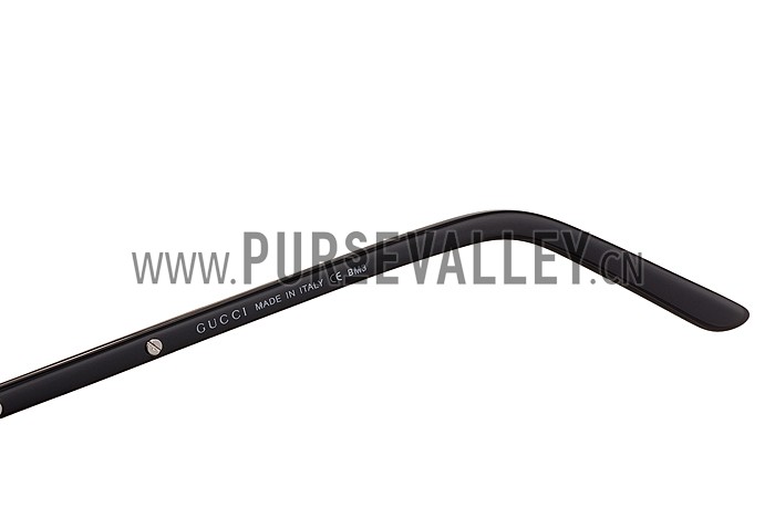 Gucci Aviator Web Detail Silver Temple Grey Lenses Sunglasses 308142