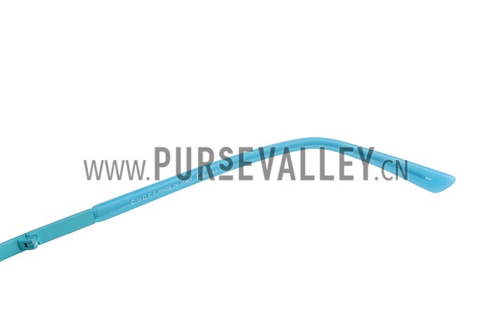 Gucci Aviator Gucci Logo On Lens Blue Frame Sunglasses 307890