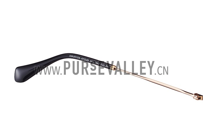 Miu Miu Noir Retro Round Semi-Rimless Black Sunglasses 307887