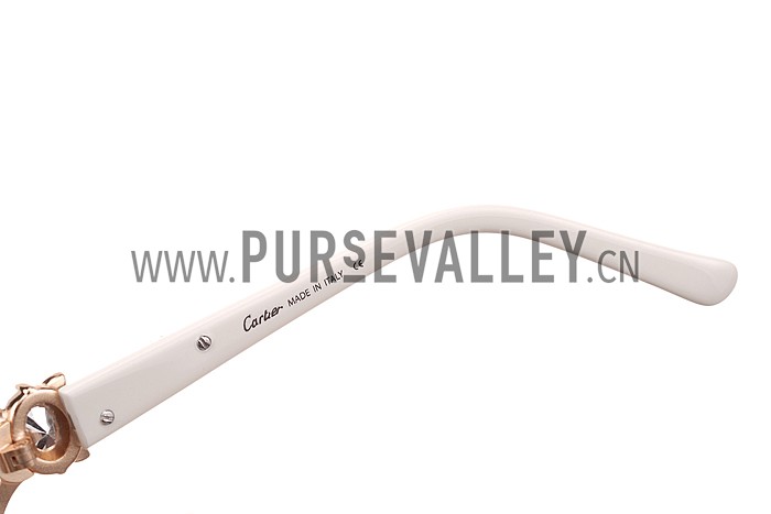 Cartier Decor Panthere White Frame Sunglasses 308074