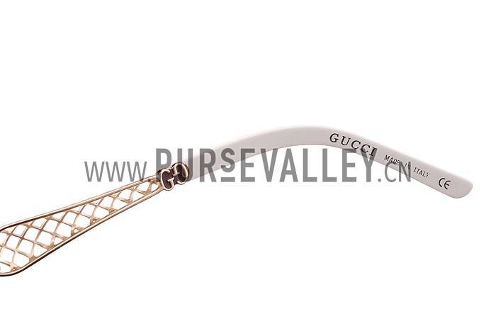 Gucci Diamantissima White Frame Sunglasses 308091