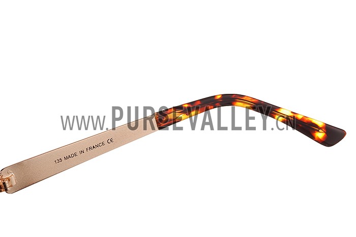 Cartier Panthere Aviator Gold Frame Brown Lense Sunglasses 308128