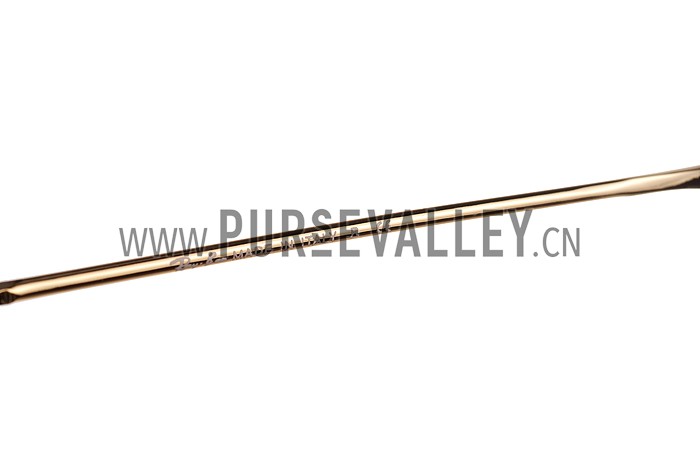 Ray Ban Round Gold Metal Frame Blue/Violet Mirrored Lenses Sunglasses 308157