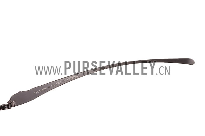 Cartier Panthere Aviator Chrome Frame Grey Lenses Sunglasses 308184