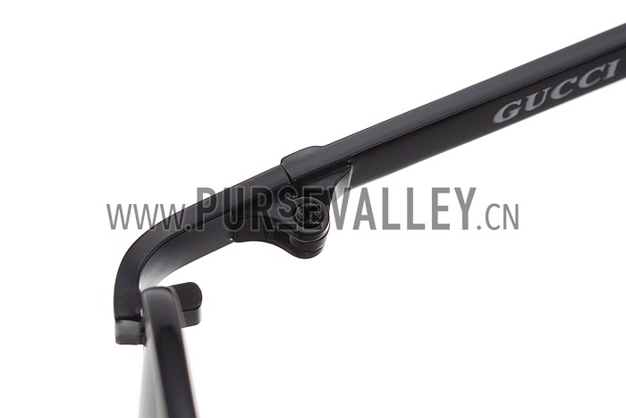 Gucci Aviator Wrap Black Frame Green Lens Sunglasses 308210