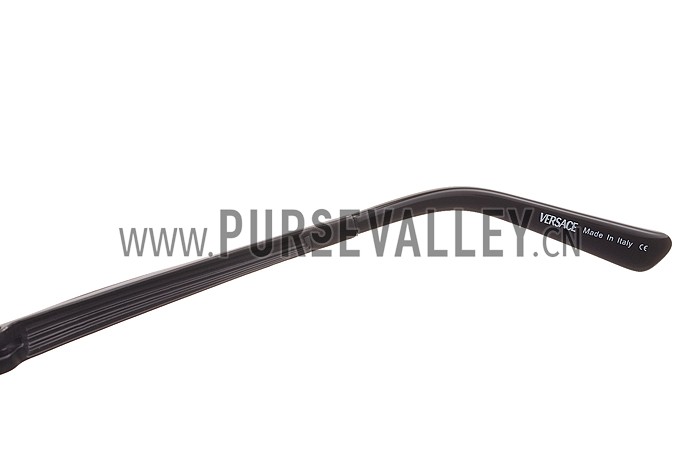 Versace Medusa Aviator Light Grey Lenses Black Temples Sunglasses 308244