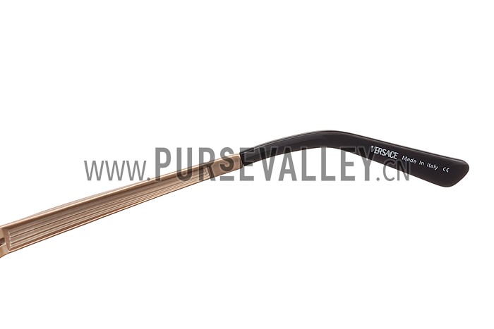 Versace Medusa Aviator Brown Lenses Gold Temples Sunglasses 308245