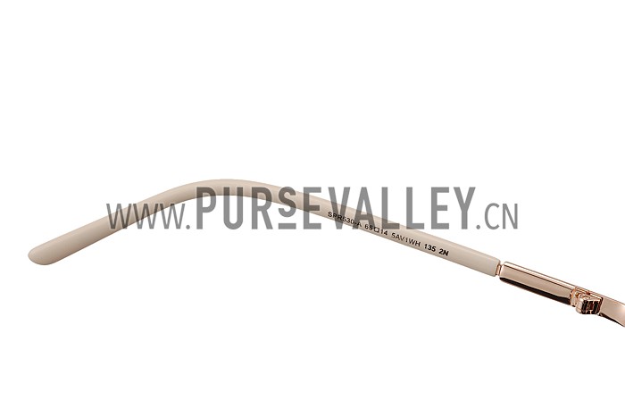 Prada Aviator Gold Frame Beige Temples Sunglasses 308227