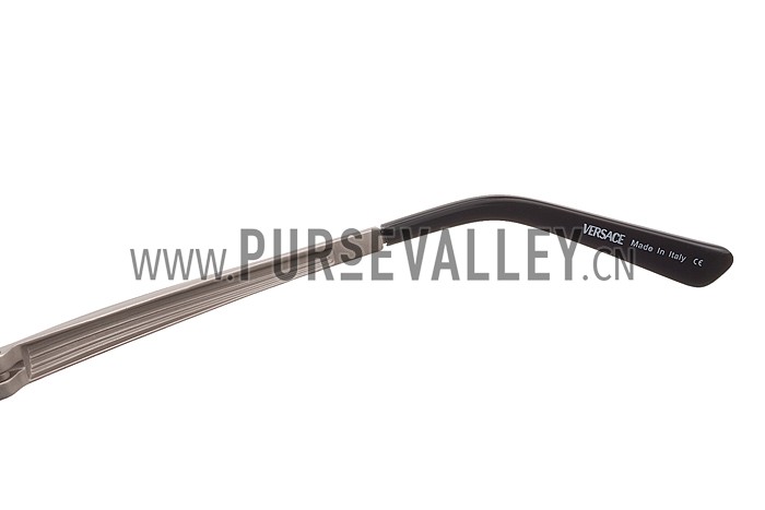 Versace Medusa Aviator Light Grey Lenses Silver Temples Sunglasses 308248