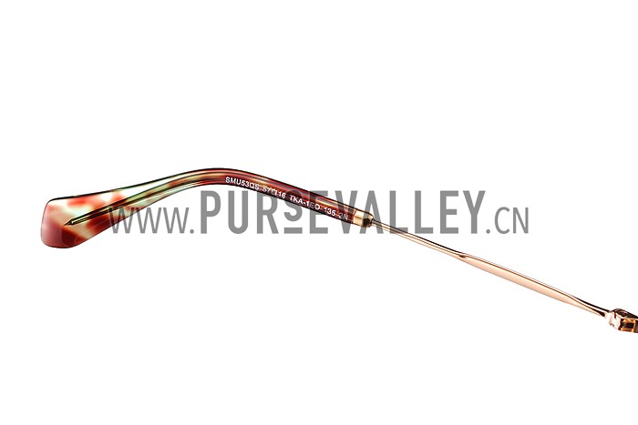 Miu Miu Oversized Square Half Frames Light Green Sunglasses 307896