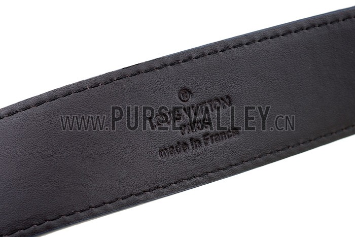 Louis Vuitton Replica Brass Logo Buckle Blue Suede Leather Belt