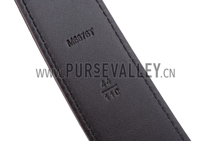 Louis Vuitton Replica Brass Logo Buckle Brown Suede Leather Belt