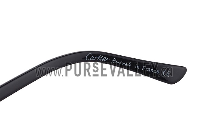 Cartier Panthere Decor Jewelry Black Sunglasses 307781