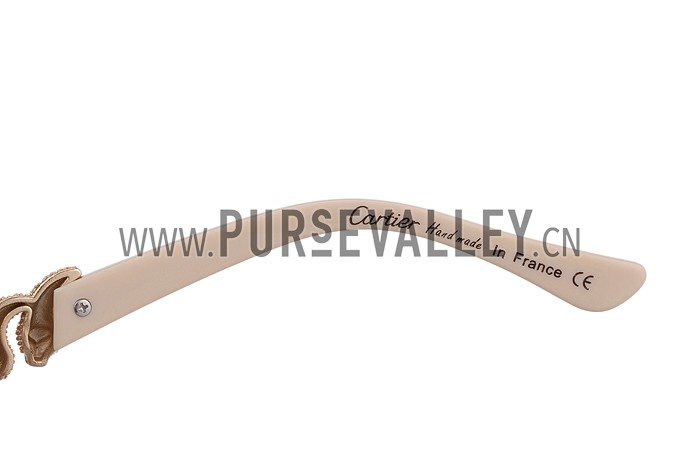 Cartier Wild Panthere Diamond Square Gold Sunglasses 307784