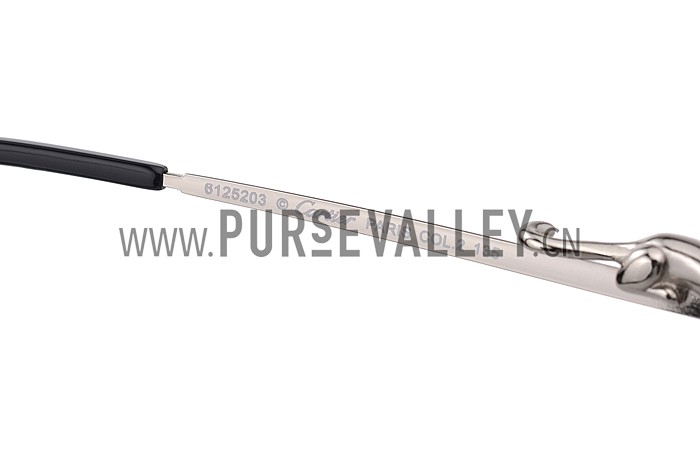 Cartier Wild Panthere Aviator Silver Sunglasses 307801