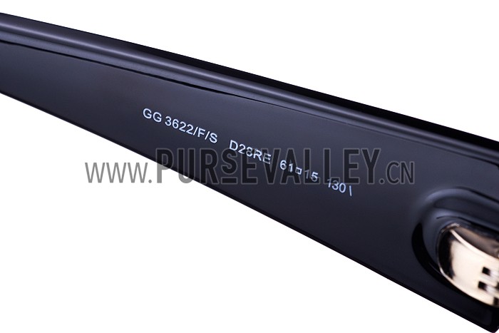 Gucci Oversized Square Leather Black Sunglasses 307815