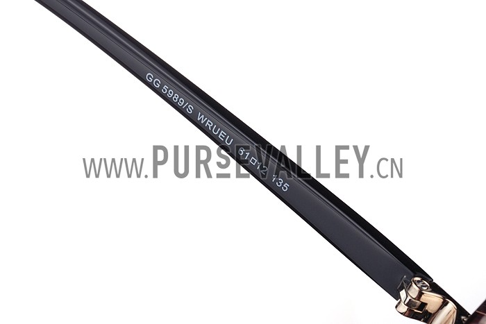 Gucci Aviator With Gucci Logo Black Sunglasses 307824