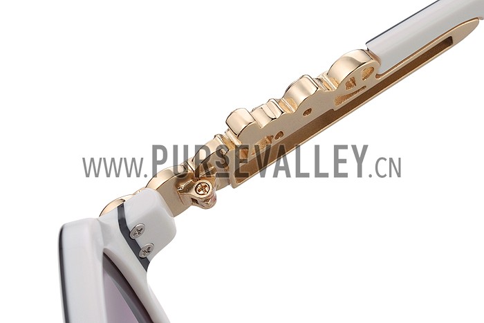 Hermes Carriage Motif White Sunglasses 307833