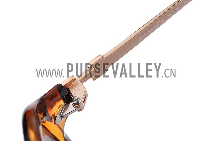 Hermes H Logo Leather Brown Sunglasses 307847