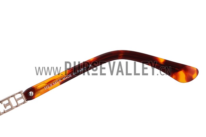 Hermes Aviator With Hermes Logo Havana Sunglasses 307852