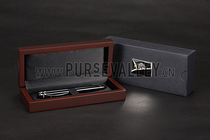 Gucci Dark Grey Rimmed Black Ballpoint Pen 622787