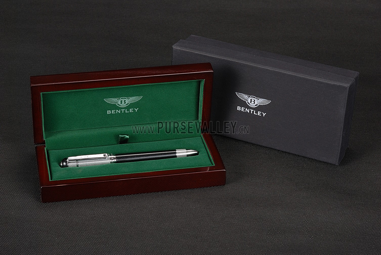 Bentley Silver Tip And Upper Body Black Ballpoint Pen 622789