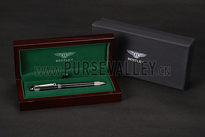 Bentley Silver Rimmed Black Ballpoint Pen 622791