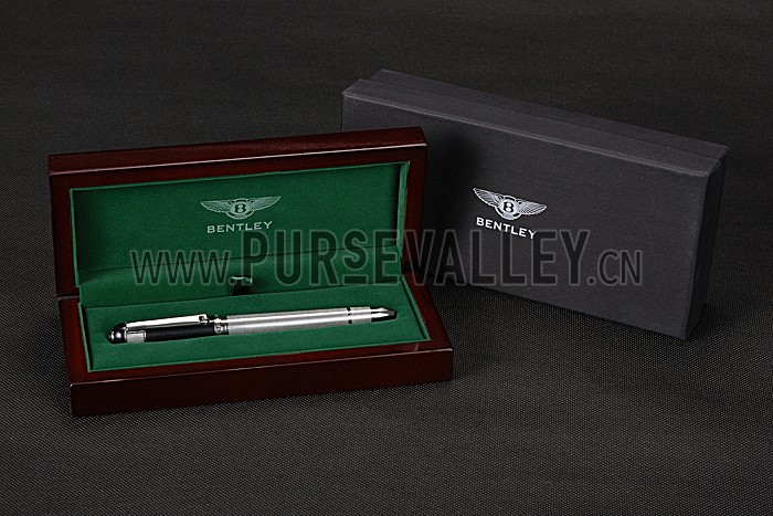 Bentley Silver Rimmed Silver Lower Body Black Ballpoint Pen 622792