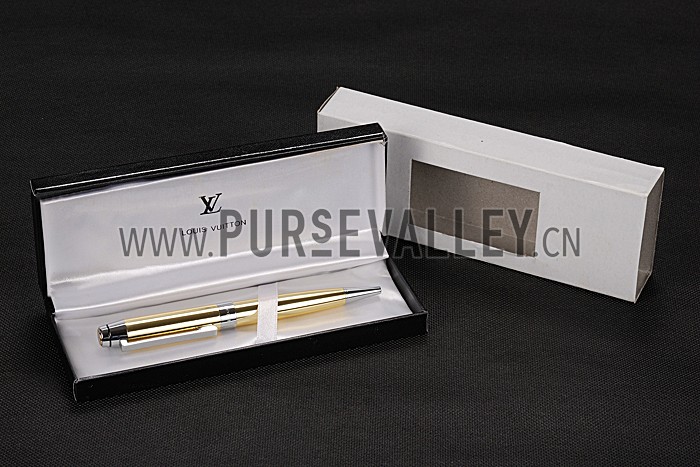 Louis Vuitton Silver Rimmed Gold Ballpoint Pen 622796