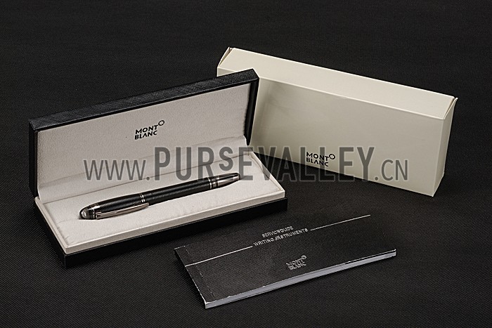 MontBlanc Starwalker Horizontally Grooved Black Ballpoint Pen With Cap 622810