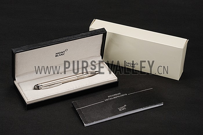 MontBlanc Starwalker Horizontally Grooved Silver Ballpoint Pen 622814