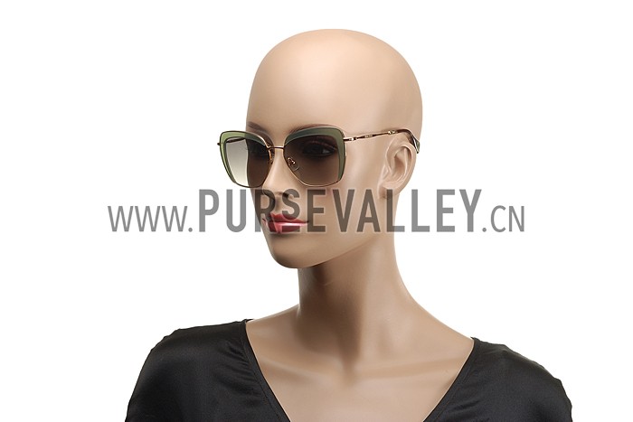 Miu Miu Square Double Frames Light Green Sunglasses 307892