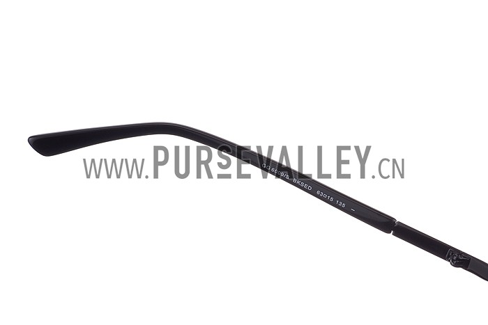 Gucci Aviator Gucci Logo On Lens Black Frame Sunglasses 307892