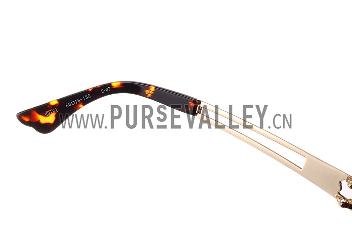 Hermes Studded Carriage Detail Tortoise Frame Sunglasses 308094