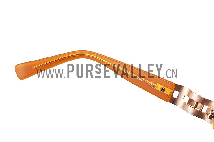 Hermes Oversized Round Frame Brown Sunglasses 308099