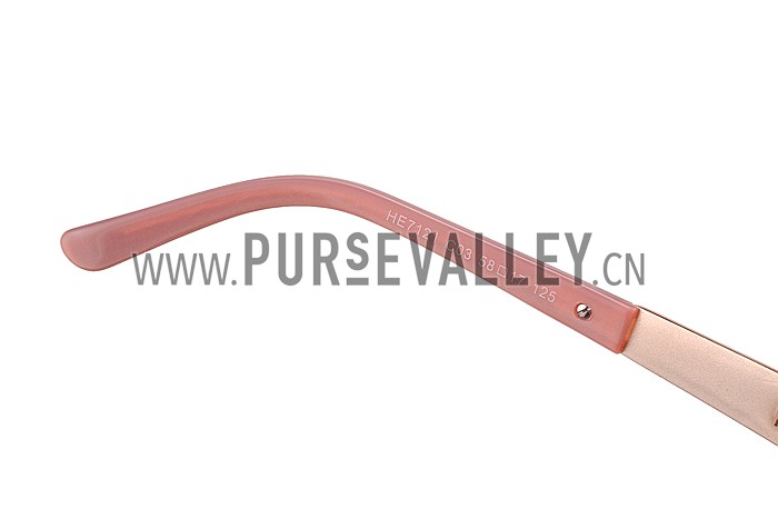 Hermes Oversized Round Frame Black Sunglasses with Metal Carriage Detail 308106