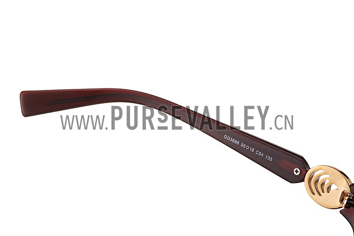 Gucci Elegant Oval Shaped Brown Sunglasses 308033