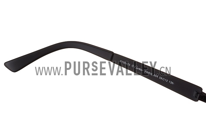 Cartier Panthere Aviator Black Frame Black Lenses Sunglasses 308126