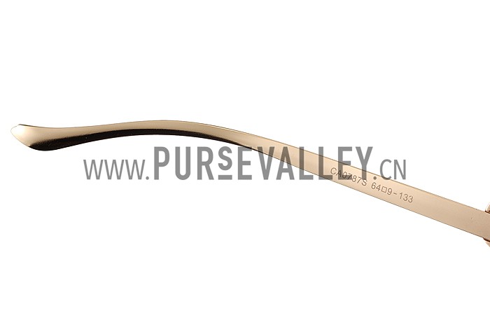 Cartier Screw And Panthere Decor Gold Frames Black Lenses Sunglasses 308135