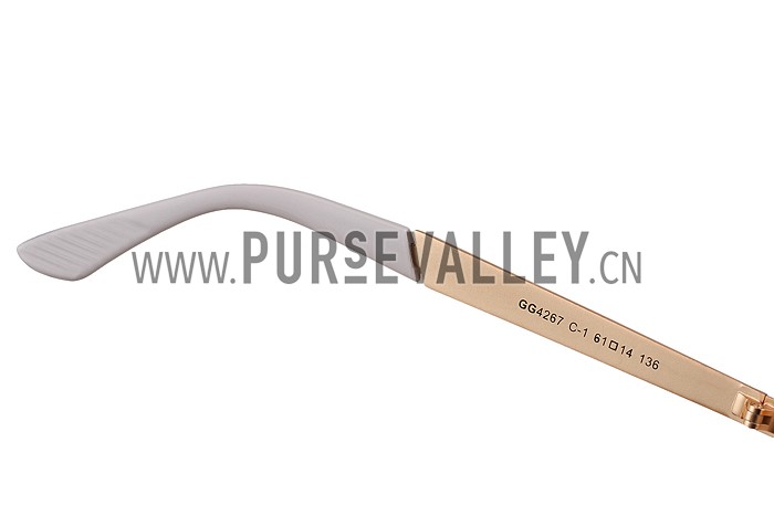 Gucci Signature Logo Gold Frame Brown Lenses Sunglasses 308145