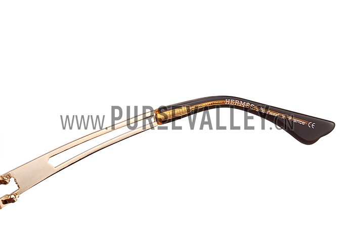 Hermes Studded Carriage Detail Brown Frame Sunglasses 308093