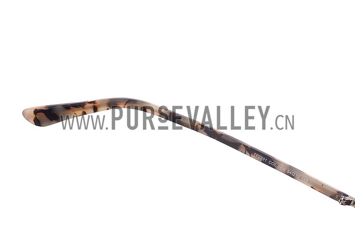 Tom Ford Cyrille Aviator Animal Print Frame Sunglasses 307898