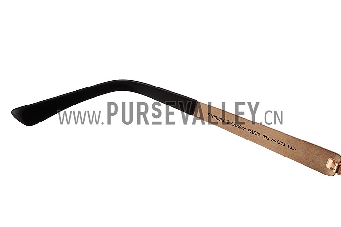 Cartier Panthere Aviator Gold Frame Grey Lenses Sunglasses 308127