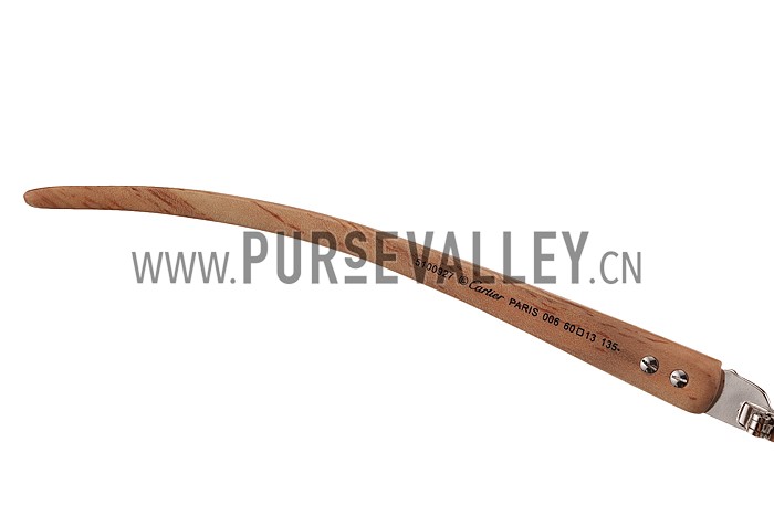 Cartier Panthere Detail Silver Frame Grey Lenses Sunglasses 308133