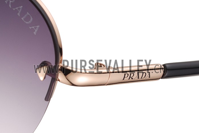 Prada Aviator Gold Frame Black Temples Sunglasses 308228