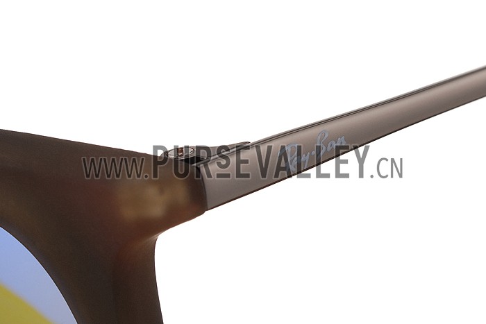 Ray Ban Wayfarer Light-Ray Brown Frame Light Blue Lenses Sunglasses 308234