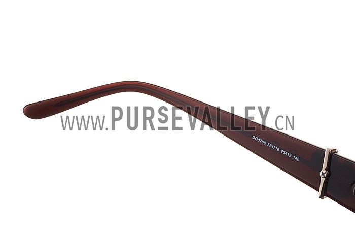 Dolce and Gabbana Brown With Silver Roses Sunglasses 308026