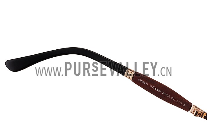 Cartier Aviator Gold Frame Grey Lenses Sunglasses 308125